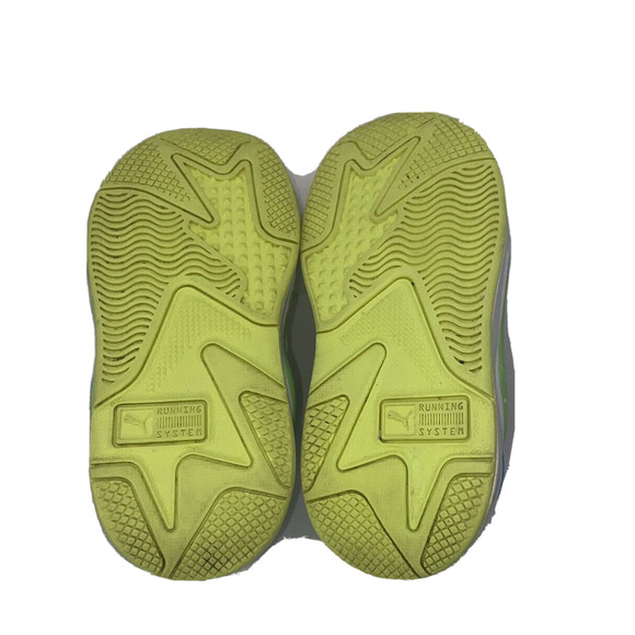 Puma RS-Running System Baby Shoes Size 4C 382765-02 White Blue Green Yellow - Picture 5 of 5